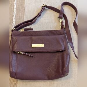 Vintage Liz Claiborne Women's Handbag Purse Leather Maroon Red